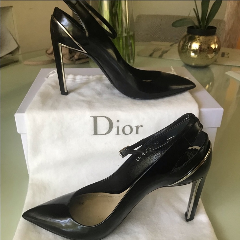 Dior Ankle Strap Leather Heels